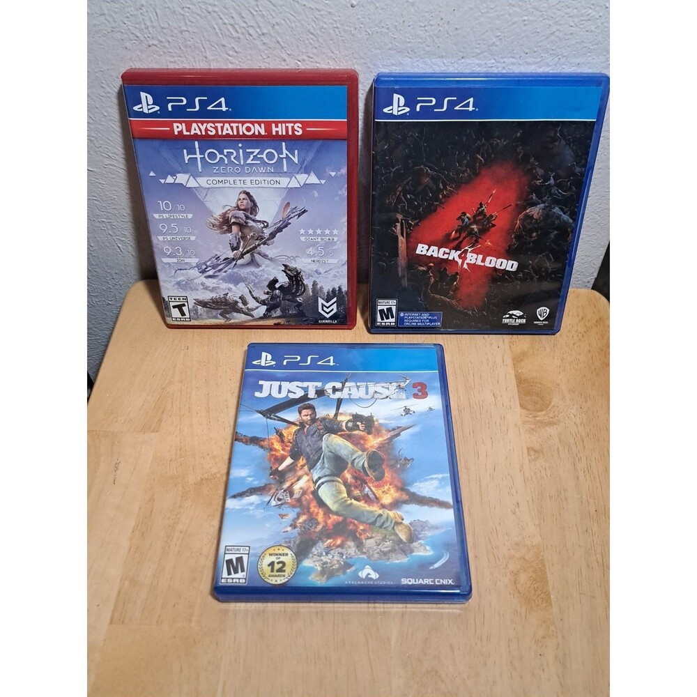 PS4 Games Just Cause 3, Horizon Zero Dawn, Back 4 Blood